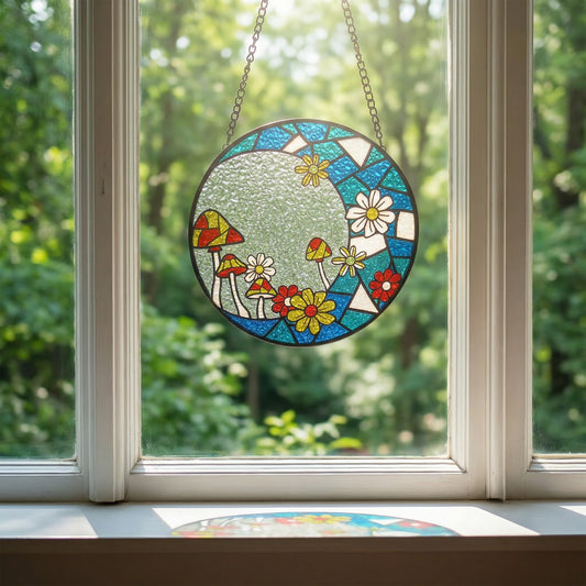 Fungzy Stained Glass Window Hanging