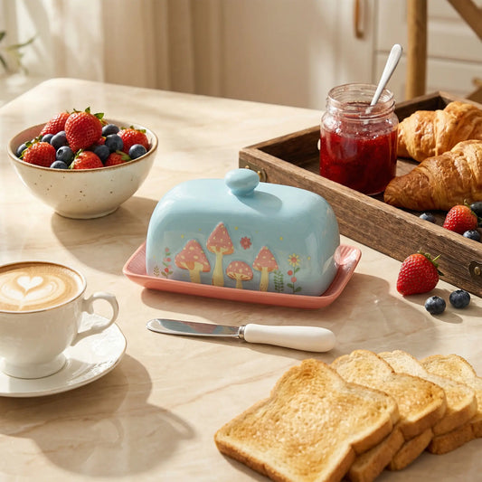 Fungzy Butter Dish - Blue & Pink