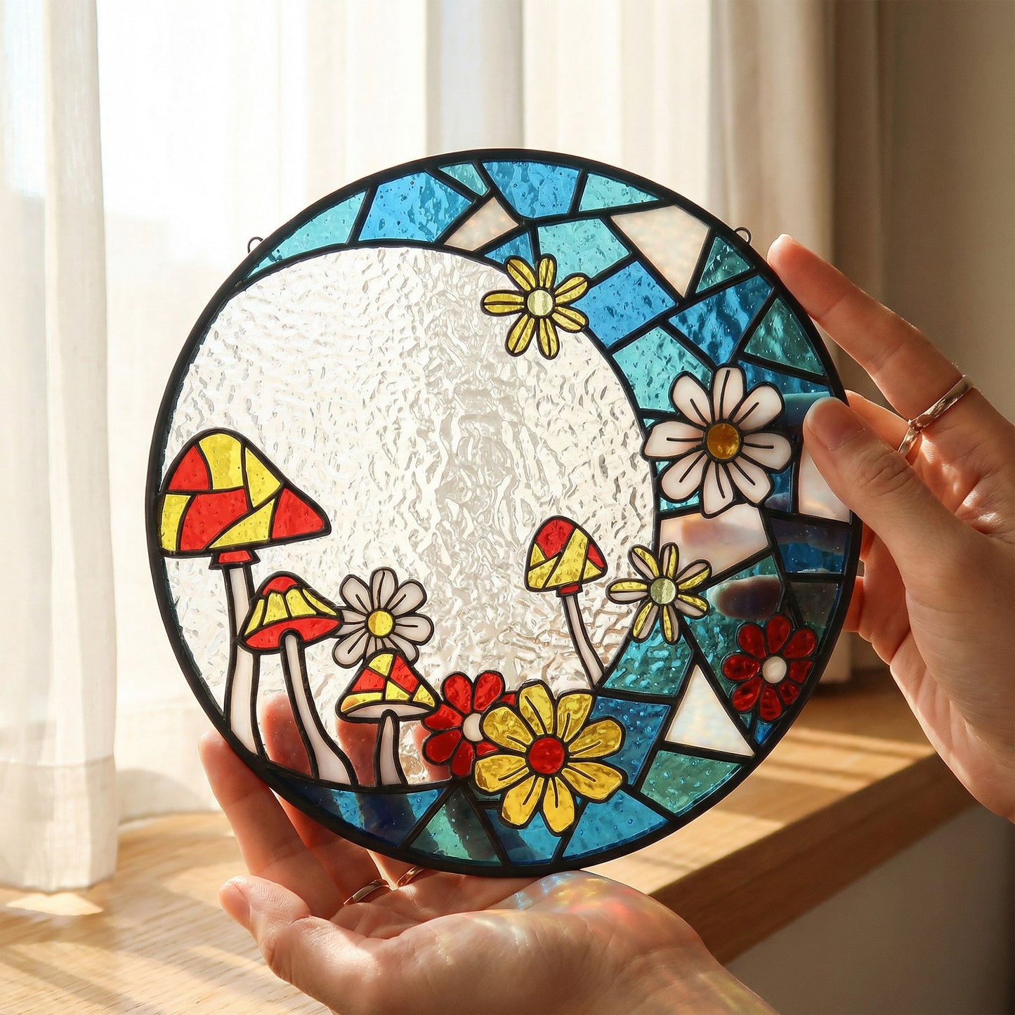 Fungzy Stained Glass Window Hanging