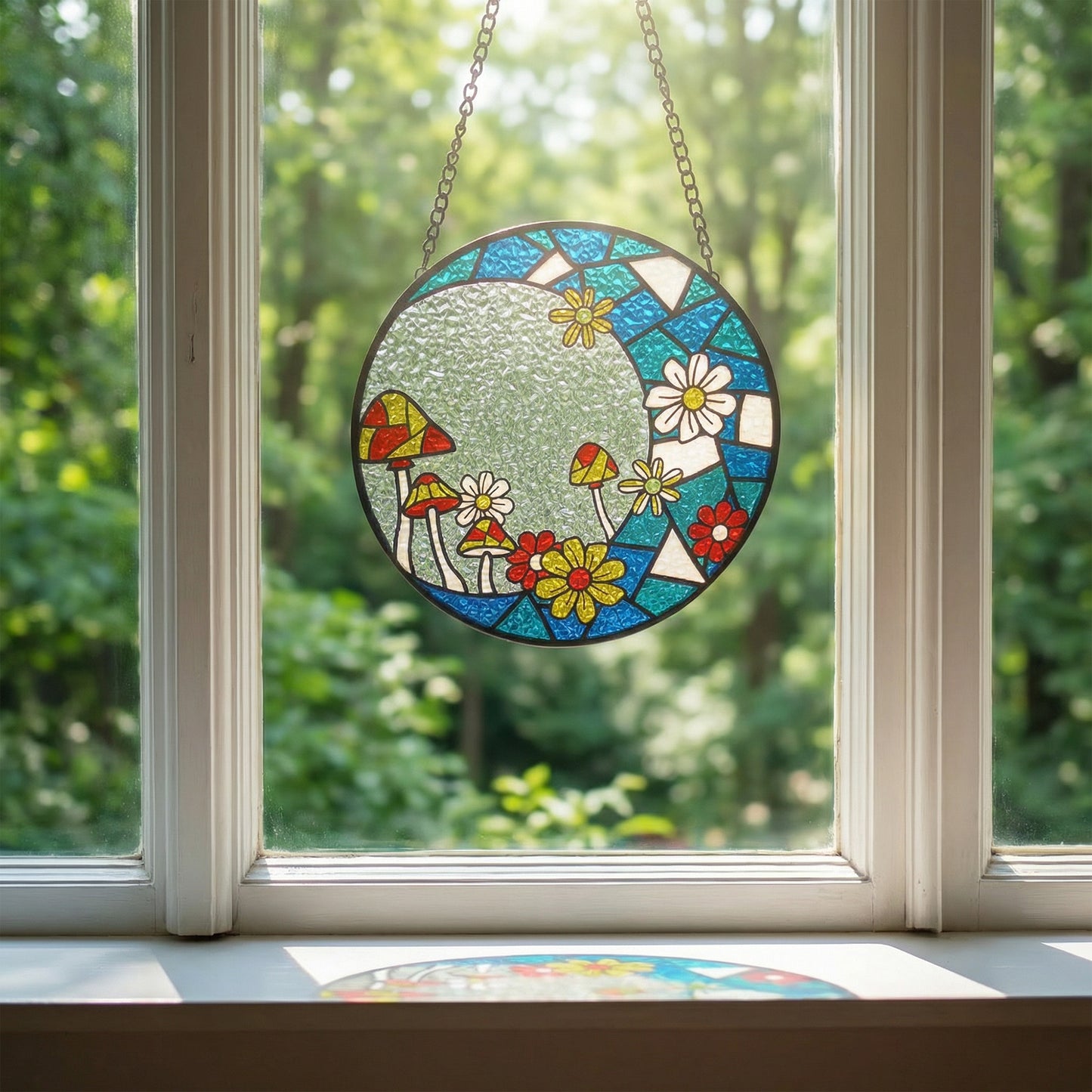 Fungzy Stained Glass Window Hanging